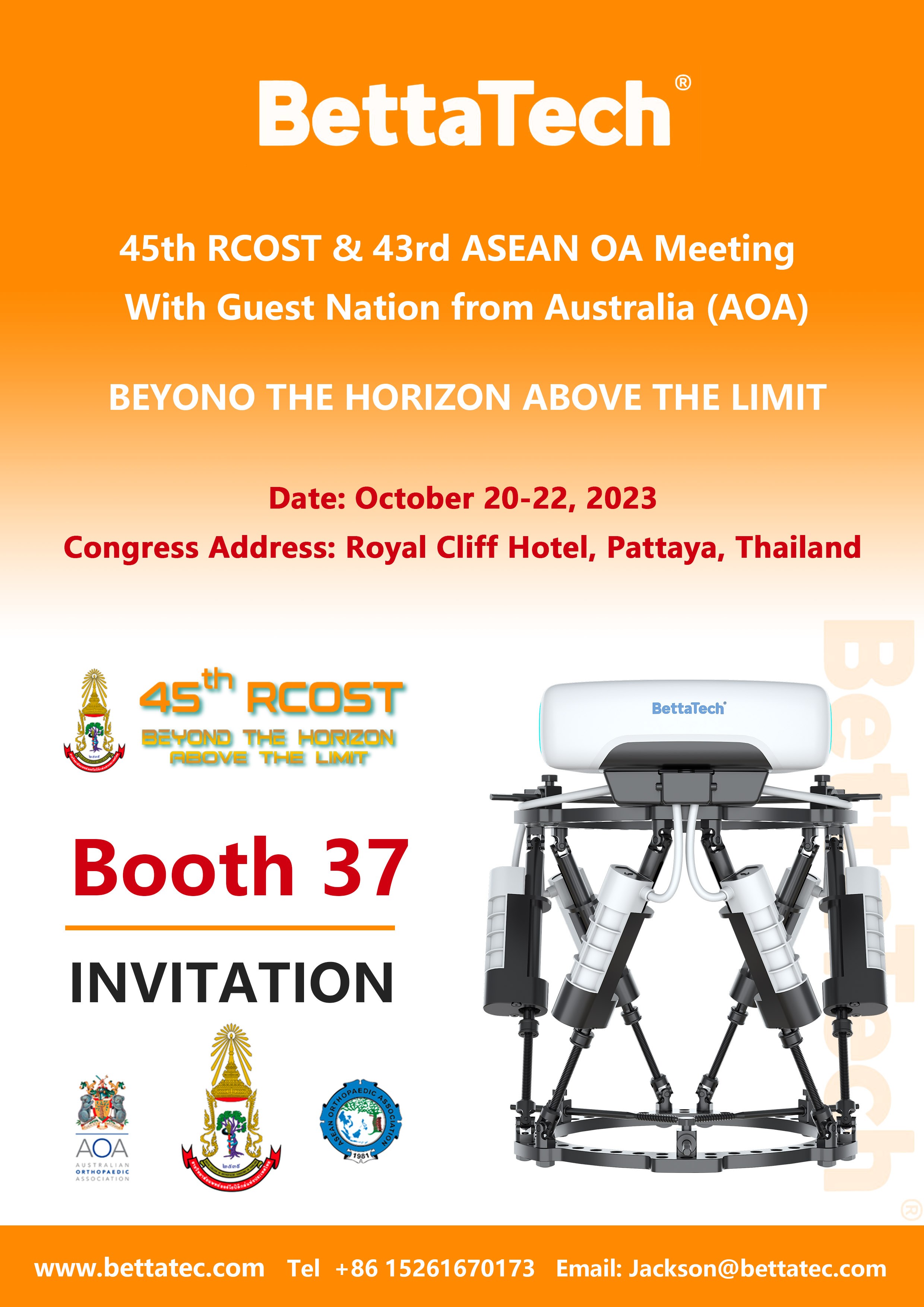 Betta Medical will take Part in the 45th Rcost in Pattaya