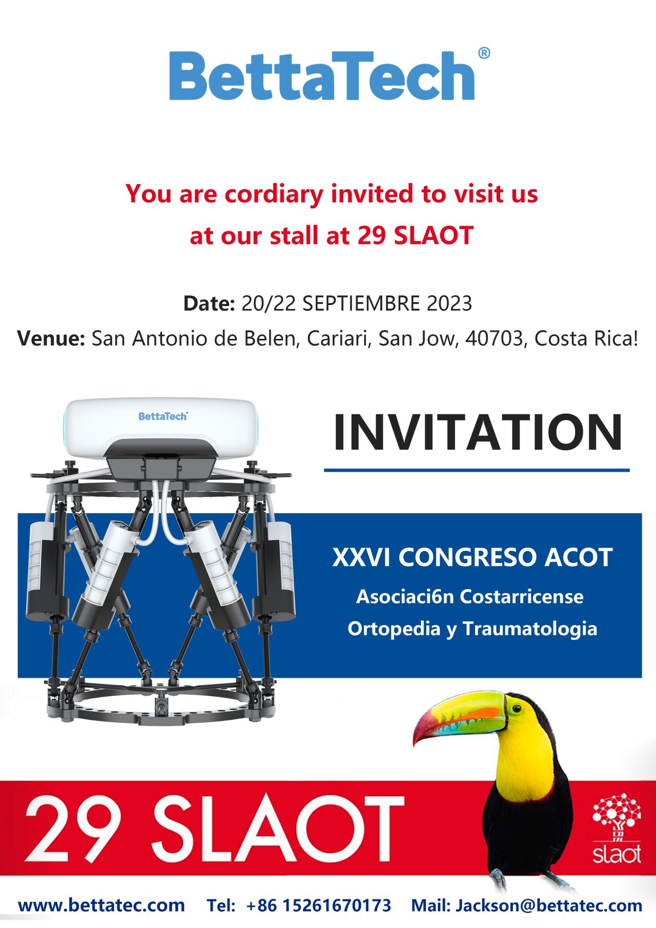 Betta Medical will take Part in the SLAOT 2023 in Costa Rica
